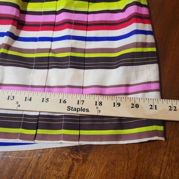 Ann Taylor Loft Petite 6P Striped A-Line Skirt Multi Tincell Blend 18 in New - Picture 9 of 10